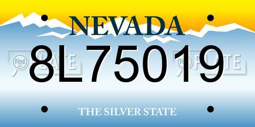 8L75019 Nevada License Plate
