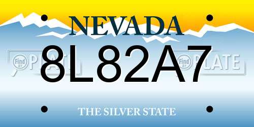 8L82A7 Nevada License Plate