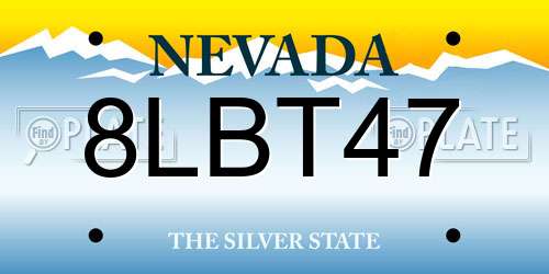 8LBT47 Nevada License Plate