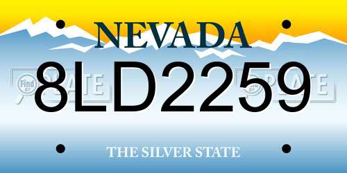 8LD2259 Nevada License Plate
