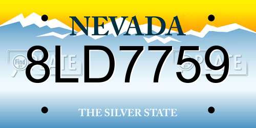 8LD7759 Nevada License Plate