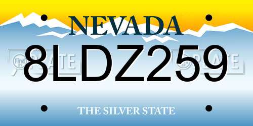 8LDZ259 Nevada License Plate