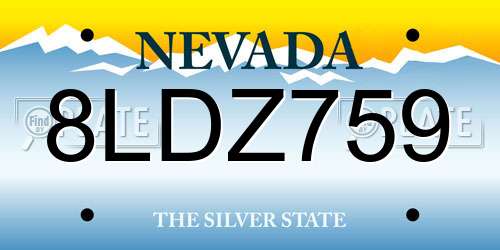 8LDZ759 Nevada License Plate