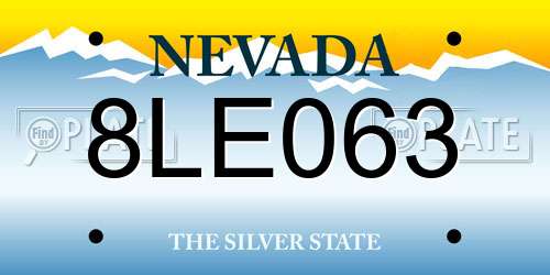 8LE063 Nevada License Plate