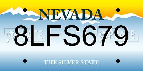 8LFS679 Nevada License Plate