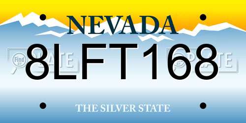 8LFT168 Nevada License Plate