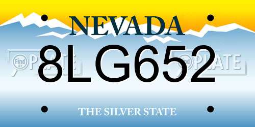 8LG652 Nevada License Plate