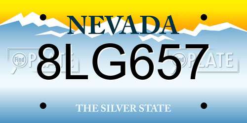 8LG657 Nevada License Plate