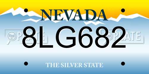 8LG682 Nevada License Plate