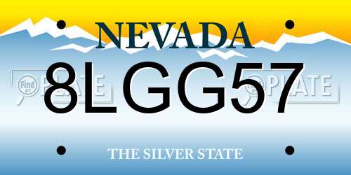 8LGG57 Nevada License Plate
