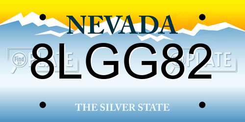 8LGG82 Nevada License Plate