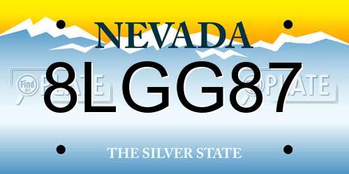 8LGG87 Nevada License Plate