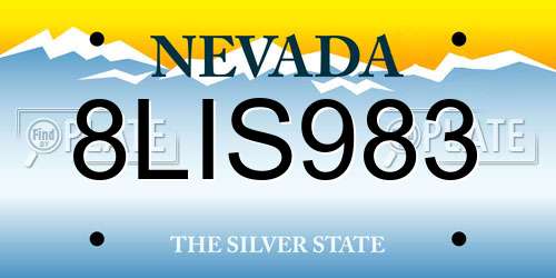 8LIS983 Nevada License Plate