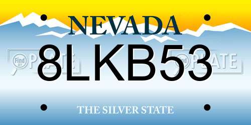 8LKB53 Nevada License Plate
