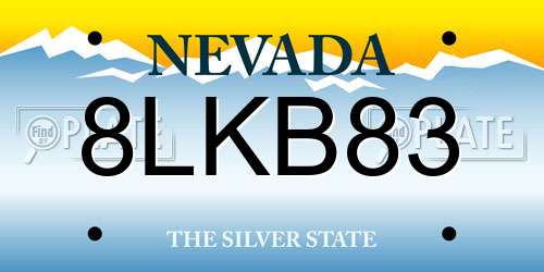 8LKB83 Nevada License Plate