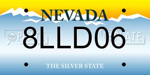 8LLD06 Nevada License Plate