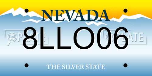 8LLO06 Nevada License Plate