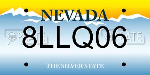 8LLQ06 Nevada License Plate