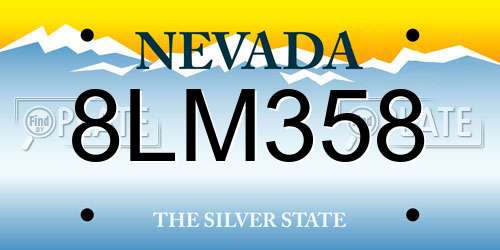 8LM358 Nevada License Plate