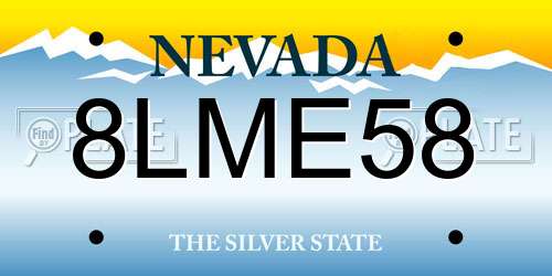 8LME58 Nevada License Plate