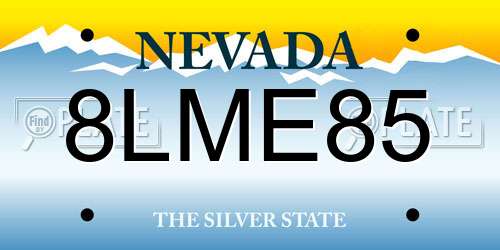 8LME85 Nevada License Plate