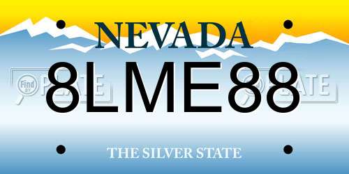 8LME88 Nevada License Plate
