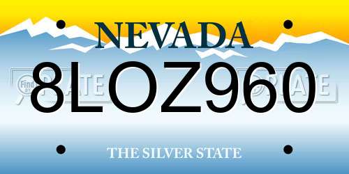 8LOZ960 Nevada License Plate