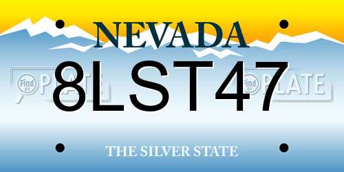 8LST47 Nevada License Plate