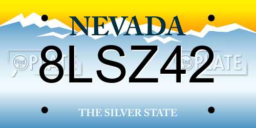 8LSZ42 Nevada License Plate