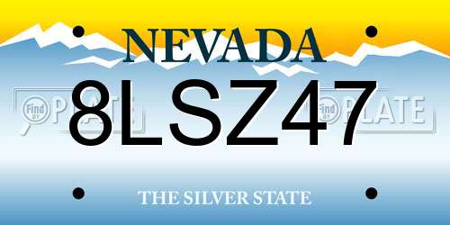 8LSZ47 Nevada License Plate