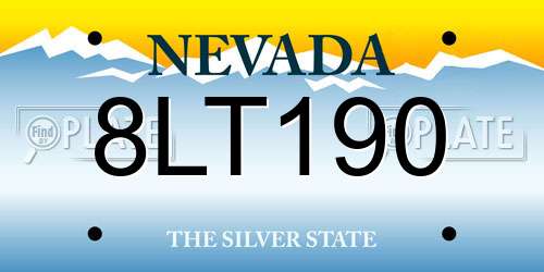 8LT190 Nevada License Plate