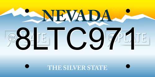 8LTC971 Nevada License Plate