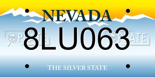 8LU063 Nevada License Plate