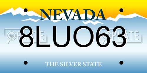 8LUO63 Nevada License Plate