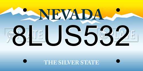 8LUS532 Nevada License Plate