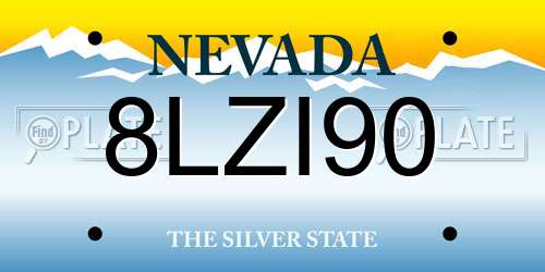 8LZI90 Nevada License Plate