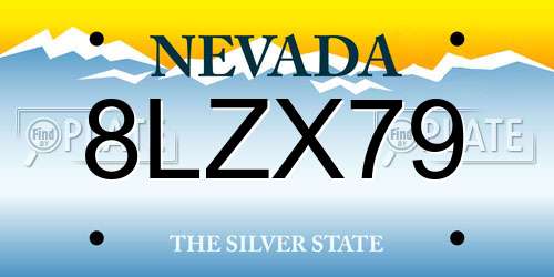 8LZX79 Nevada License Plate