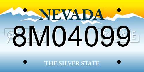 8M04099 Nevada License Plate