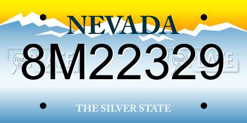 8M22329 Nevada License Plate