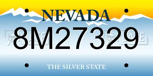 8M27329 Nevada License Plate
