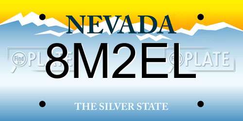8M2EL Nevada License Plate