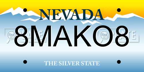 8MAKO8 Nevada License Plate