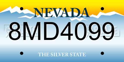 8MD4099 Nevada License Plate