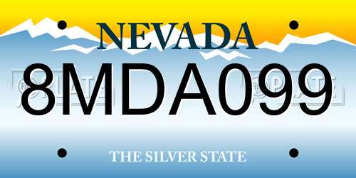 8MDA099 Nevada License Plate