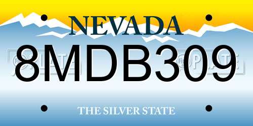 8MDB309 Nevada License Plate