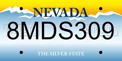 8MDS309 Nevada License Plate