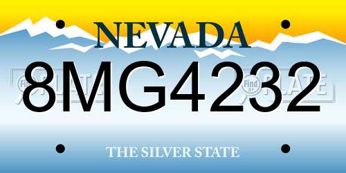 8MG4232 Nevada License Plate