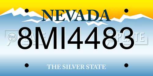 8MI4483 Nevada License Plate