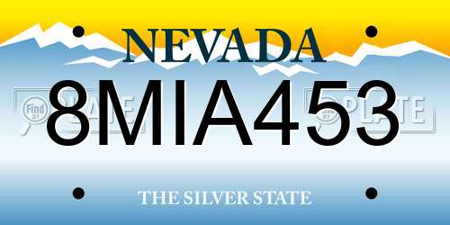 8MIA453 Nevada License Plate