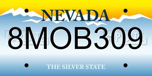 8MOB309 Nevada License Plate